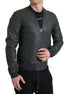 Dolce & Gabbana Green Perforated Leather Bomber Jacket Dolce & Gabbana