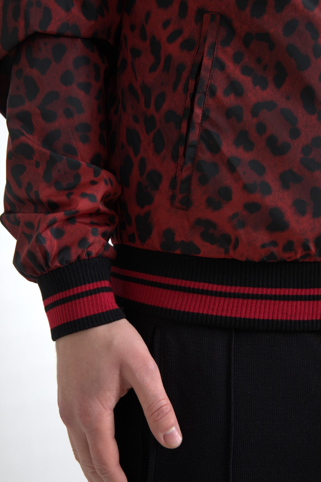 Dolce & Gabbana Red Leopard Bomber Short Coat Jacket Dolce & Gabbana