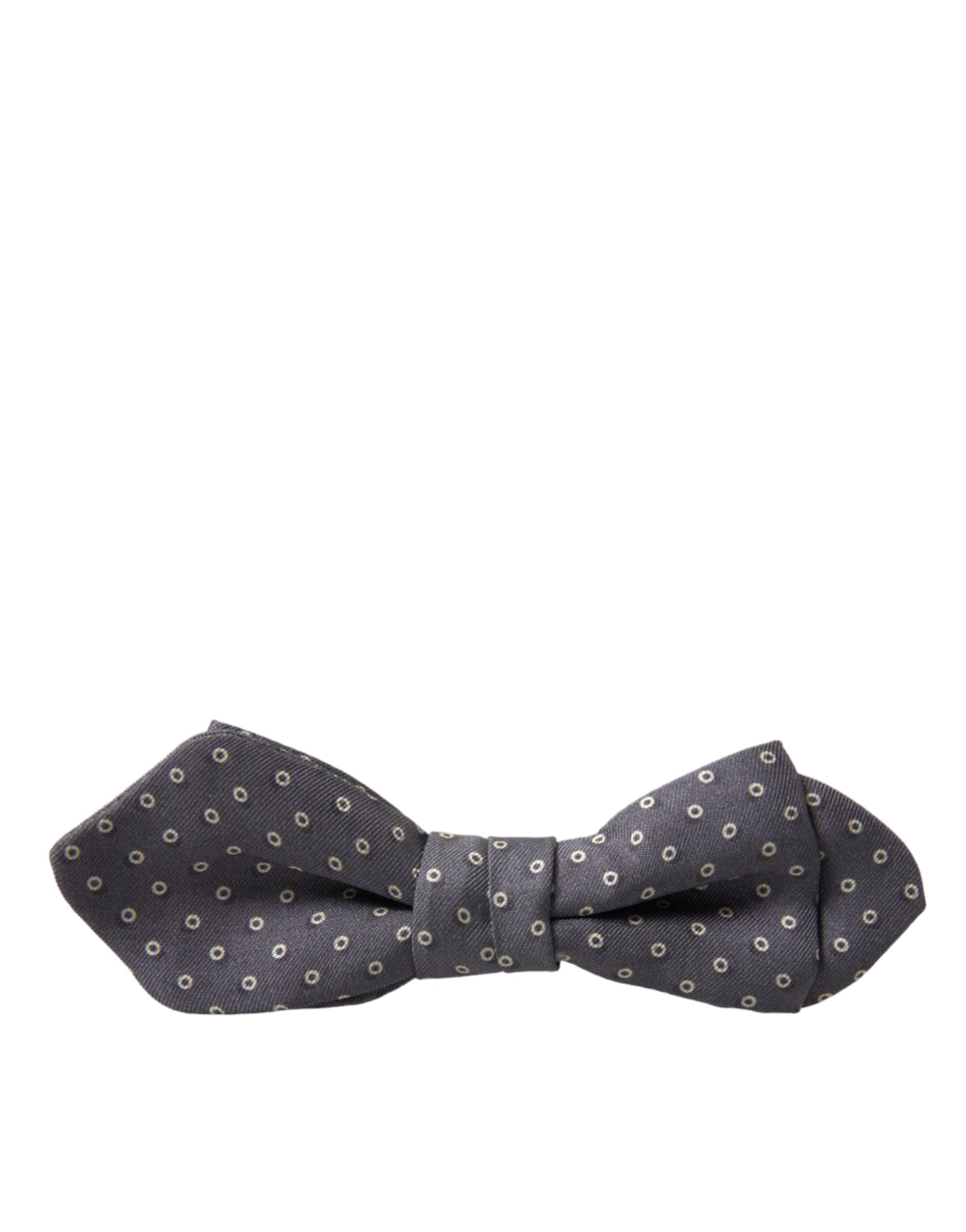 Dolce & Gabbana Gray Polka Dots Silk Adjustable Neck Papillon Bow Tie Dolce & Gabbana