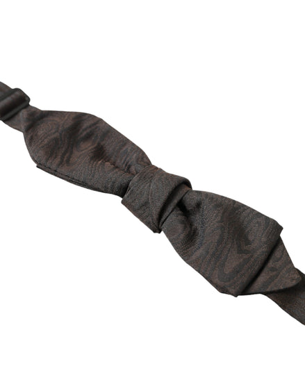 Dolce & Gabbana Brown Polyester Silk Adjustable Neck Men Papillon Bow Tie Dolce & Gabbana