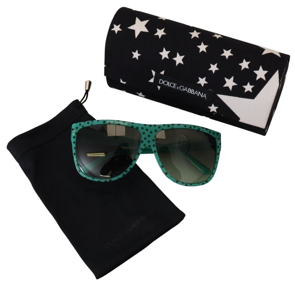 Dolce & Gabbana Green Stars Acetate Square Shades Sunglasses Dolce & Gabbana