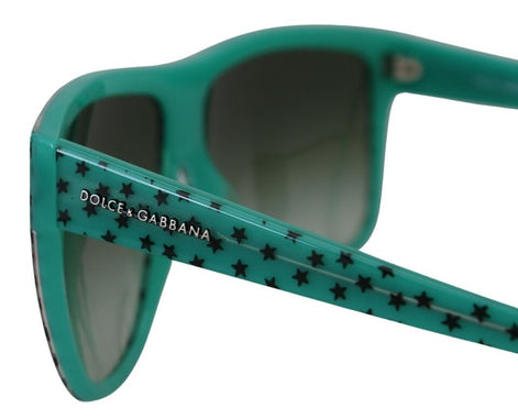 Dolce & Gabbana Green Stars Acetate Square Shades Sunglasses Dolce & Gabbana
