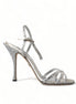 Dolce & Gabbana Silver Crystal Ankle Strap Sandals Shoes Dolce & Gabbana