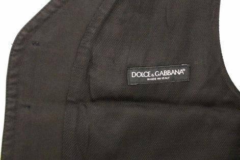 Dolce & Gabbana Black Cotton Blend Dress Vest Gilet Dolce & Gabbana