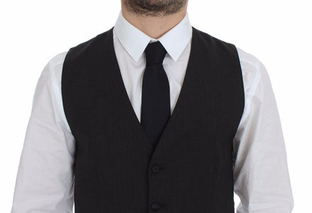 Dolce & Gabbana Gray Wool Stretch Dress Vest Blazer Dolce & Gabbana