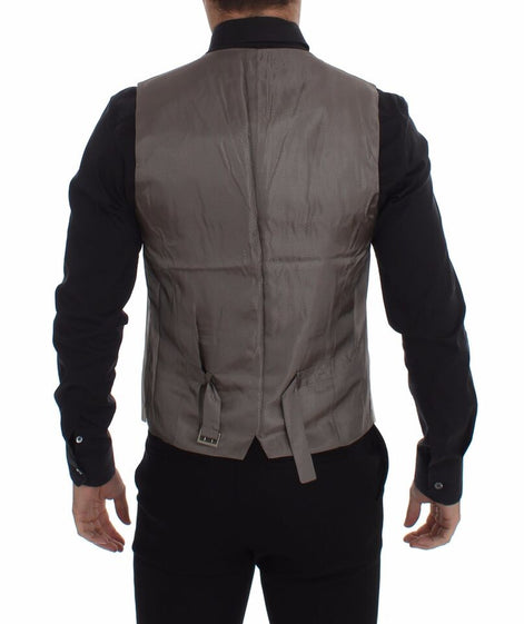 Dolce & Gabbana Beige Cotton Stretch Dress Vest Blazer Dolce & Gabbana