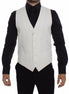 Dolce & Gabbana White Cotton Silk Blend Dress Vest Blazer Dolce & Gabbana