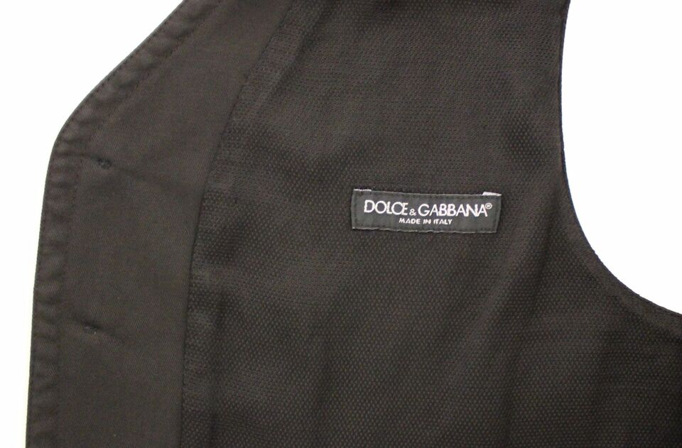 Dolce & Gabbana Black Cotton Viscose Dress Vest Blazer Dolce & Gabbana