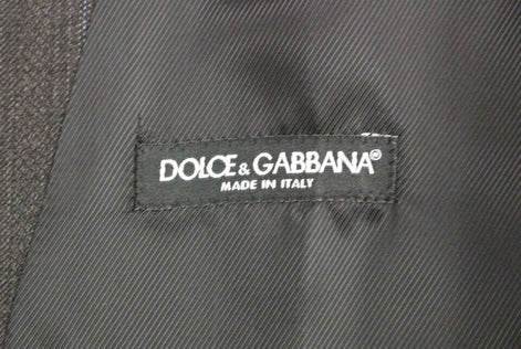 Dolce & Gabbana Gray Striped Wool Logo Vest Gilet Weste Dolce & Gabbana
