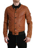 Dolce & Gabbana Brown Lambskin Leather Perforated Jacket Dolce & Gabbana