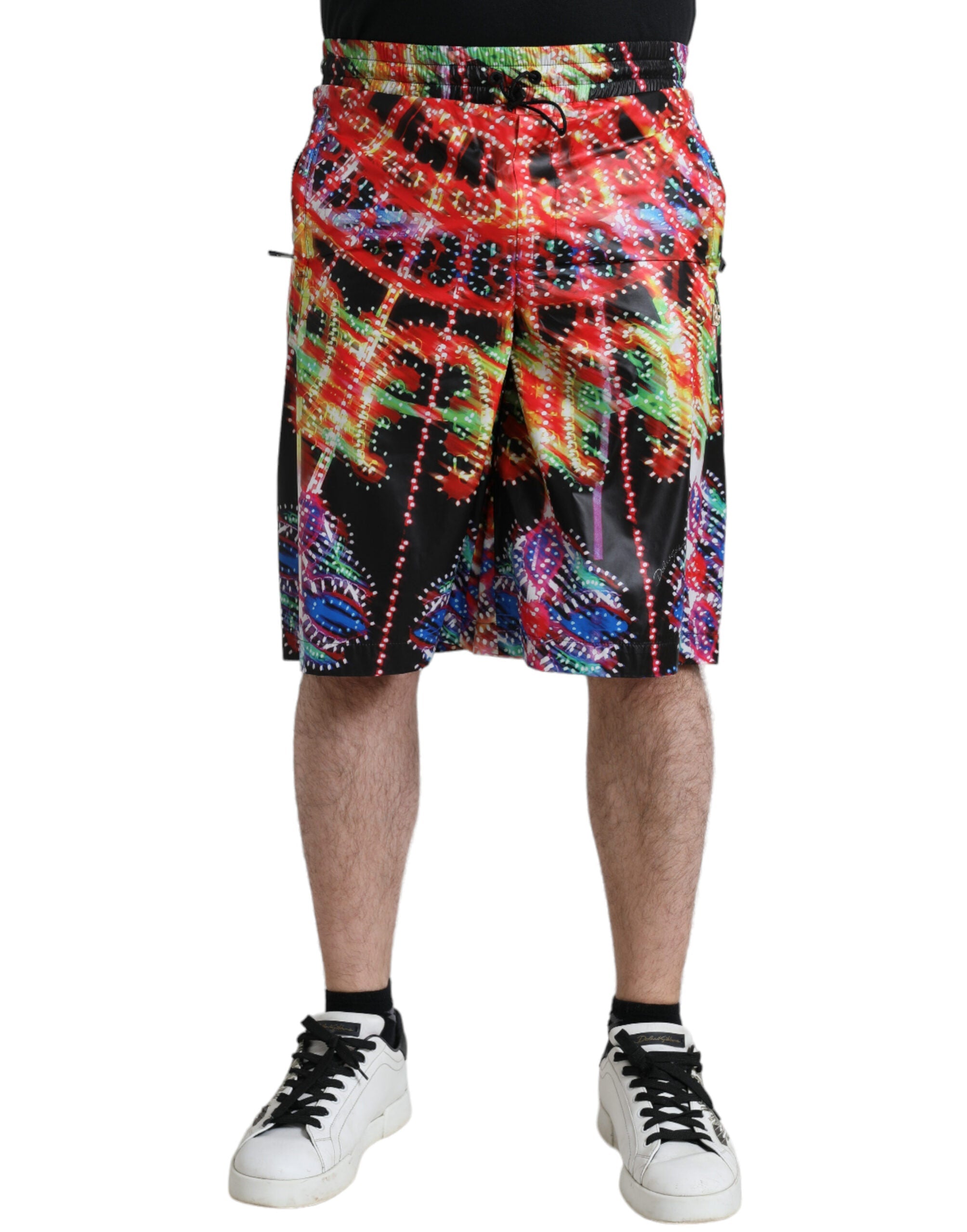 Dolce & Gabbana Multicolor Luminarie Print Men Bermuda Shorts Dolce & Gabbana