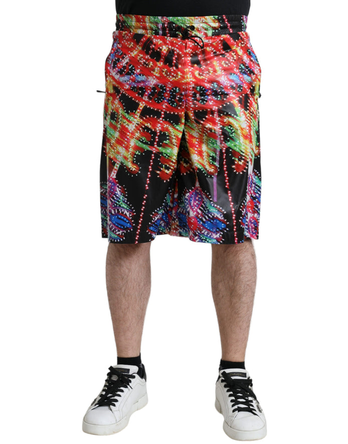 Dolce & Gabbana Multicolor Luminarie Print Men Bermuda Shorts Dolce & Gabbana