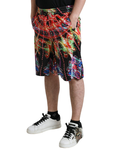 Dolce & Gabbana Multicolor Luminarie Print Men Bermuda Shorts Dolce & Gabbana
