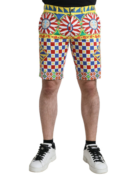 Dolce & Gabbana Multicolor Carretto Print Men Bermuda Shorts Dolce & Gabbana