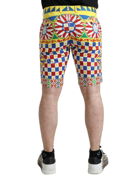 Dolce & Gabbana Multicolor Carretto Print Men Bermuda Shorts Dolce & Gabbana
