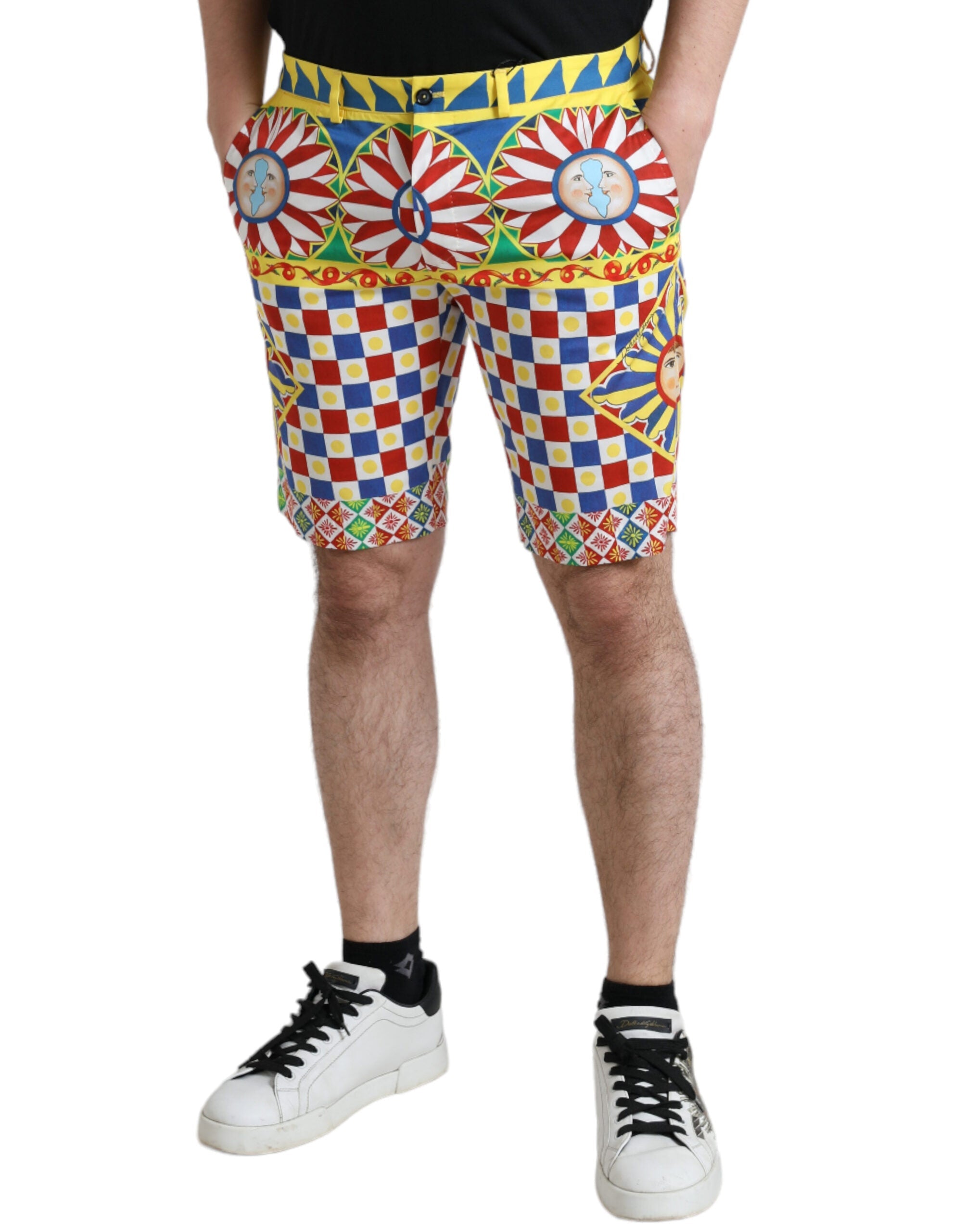Dolce & Gabbana Multicolor Carretto Print Men Bermuda Shorts Dolce & Gabbana
