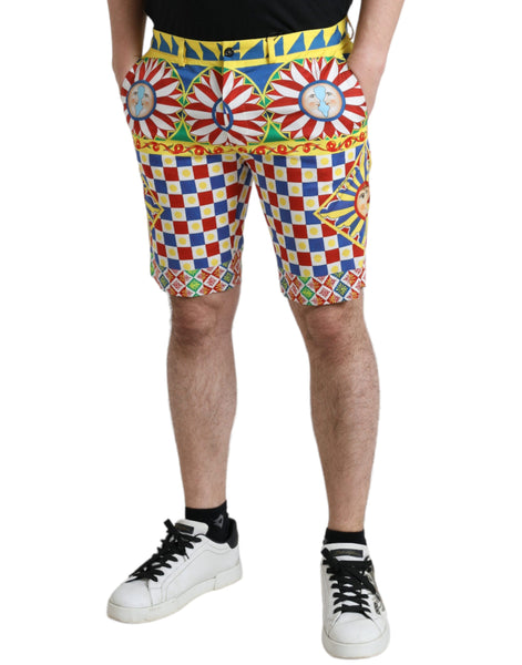 Dolce & Gabbana Multicolor Carretto Print Men Bermuda Shorts Dolce & Gabbana