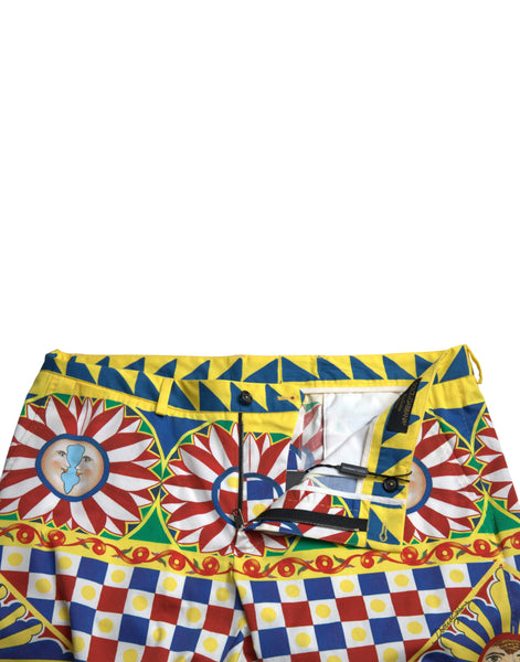 Dolce & Gabbana Multicolor Carretto Print Men Bermuda Shorts Dolce & Gabbana
