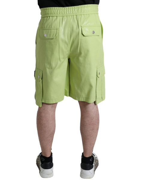 Dolce & Gabbana Light Green Cotton Men Cargo Bermuda Shorts Dolce & Gabbana