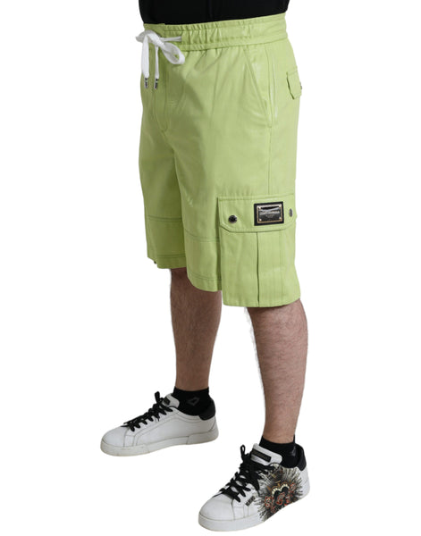 Dolce & Gabbana Light Green Cotton Men Cargo Bermuda Shorts Dolce & Gabbana