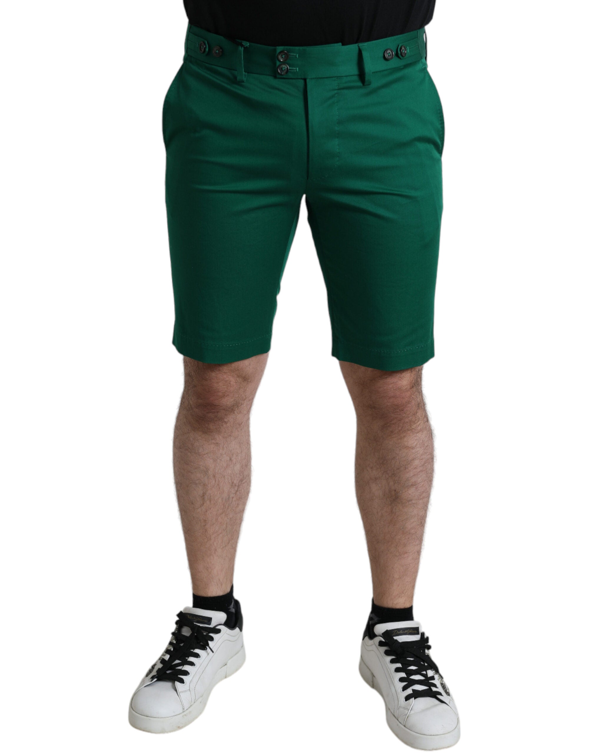 Dolce & Gabbana Deep Green Cotton Stretch Men Bermuda Shorts Dolce & Gabbana