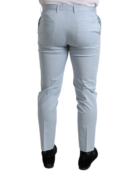 Dolce & Gabbana Sky Blue Cotton Stretch Skinny Pants Dolce & Gabbana
