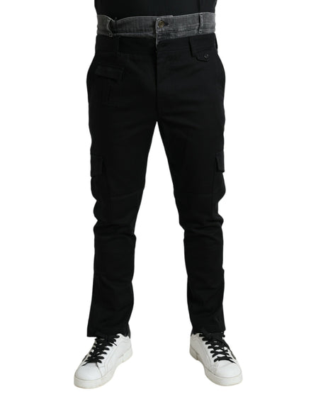 Dolce & Gabbana Black Gray Slim Cotton Denim Jeans Pants Dolce & Gabbana