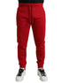 Dolce & Gabbana Red Cotton Blend Skinny Jogger Pants Dolce & Gabbana