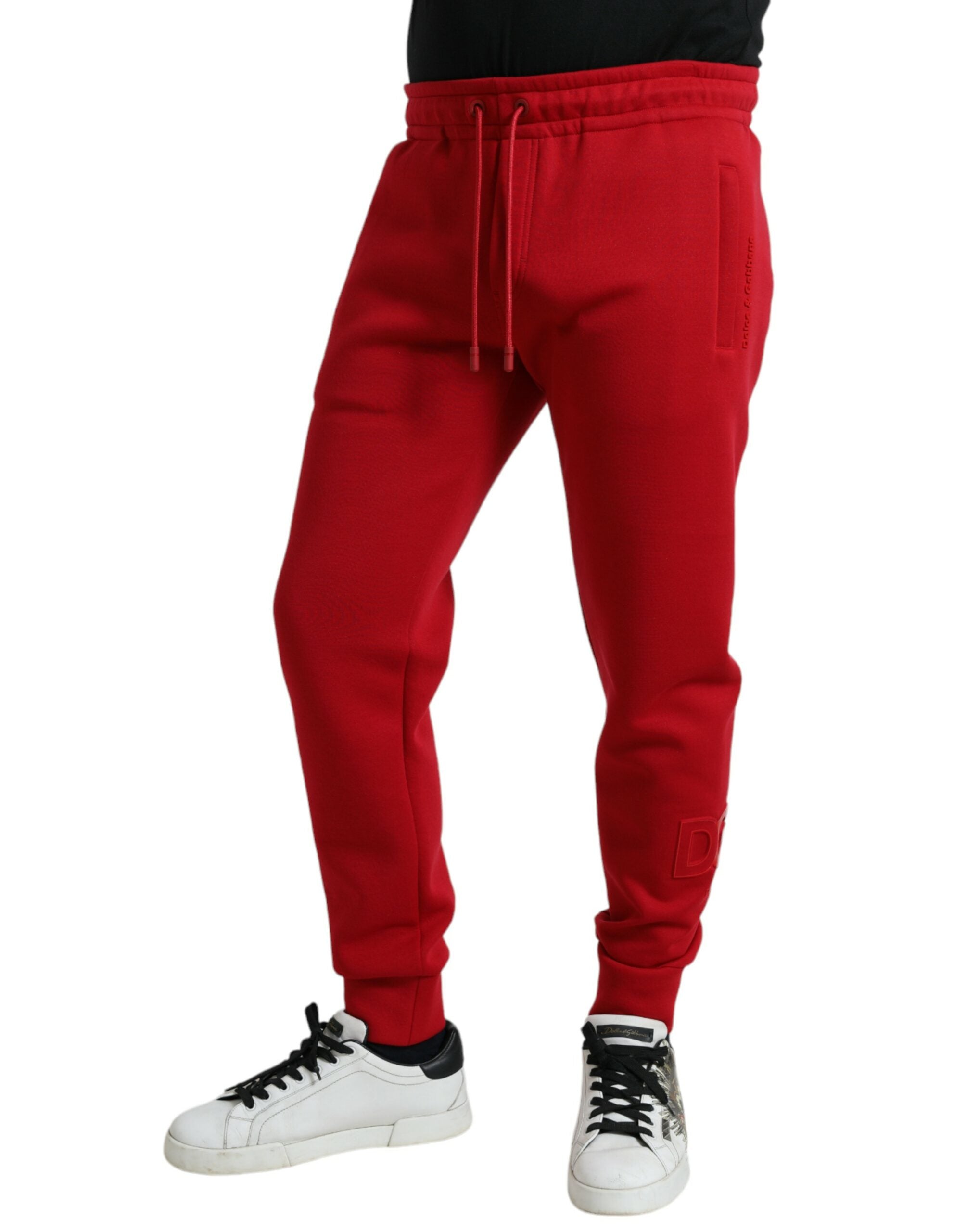 Dolce & Gabbana Red Cotton Blend Skinny Jogger Pants Dolce & Gabbana