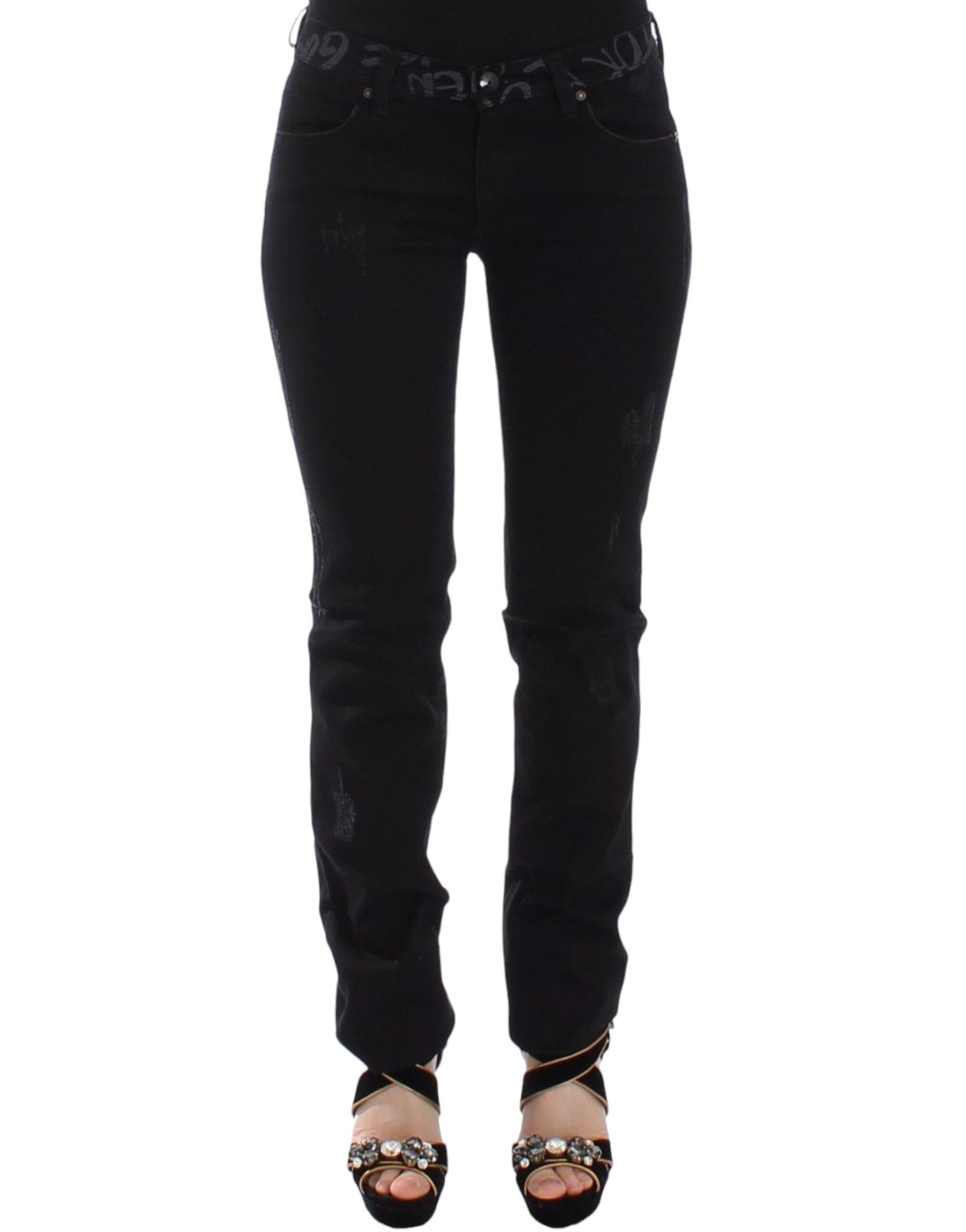 Ermanno Scervino Black Slim Jeans Denim Pants Skinny Stretch Ermanno Scervino