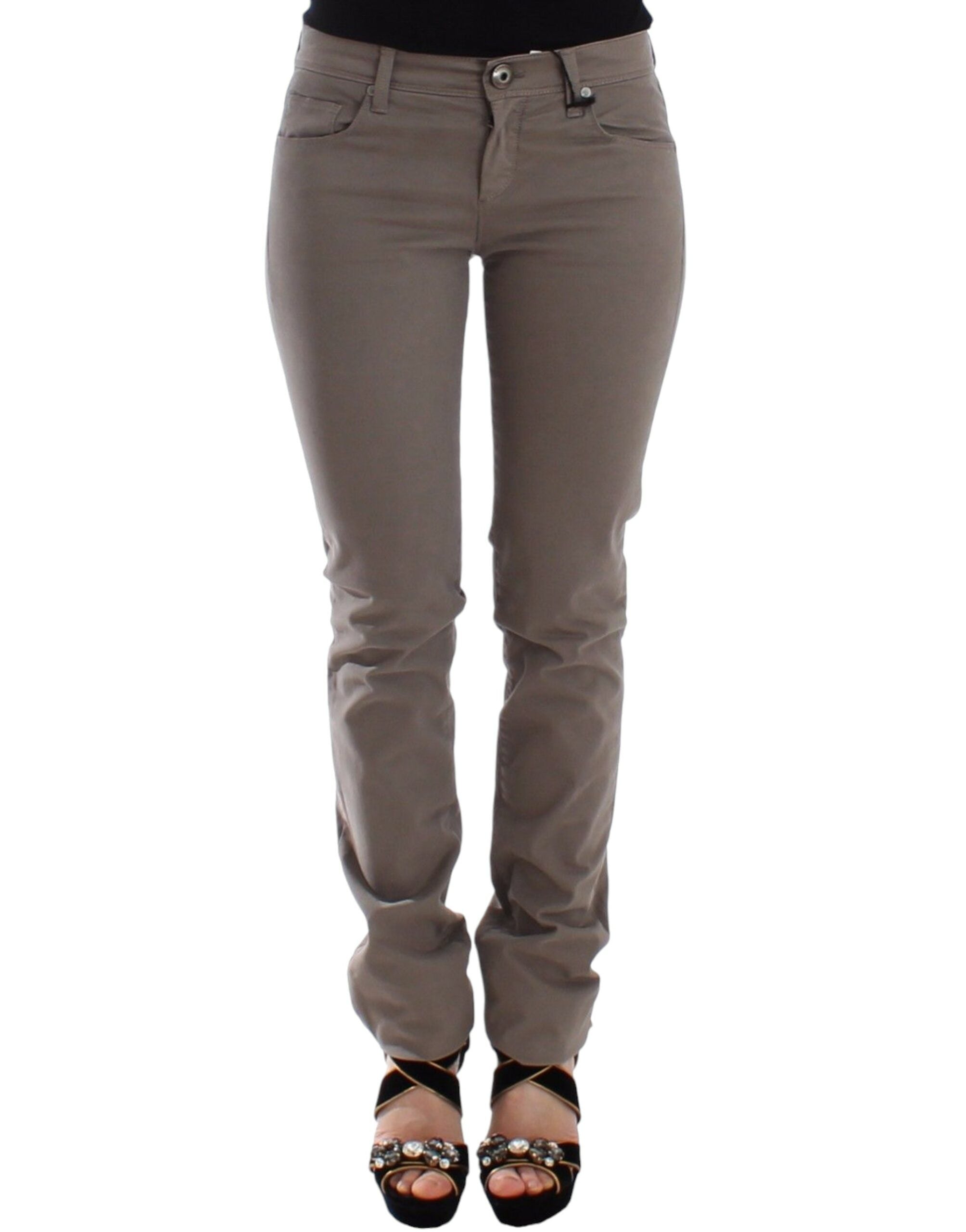 Ermanno Scervino Taupe Beige Slim Jeans Denim Pants Skinny Ermanno Scervino