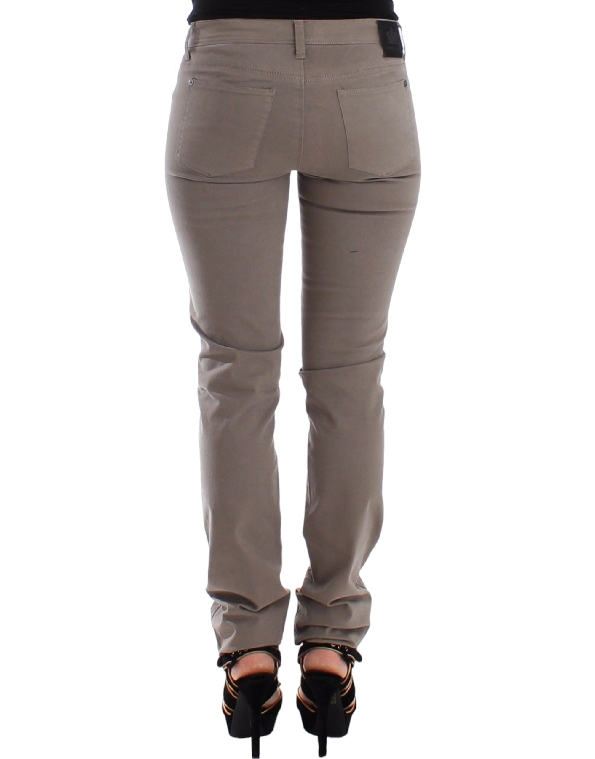 Ermanno Scervino Taupe Beige Slim Jeans Denim Pants Skinny Ermanno Scervino