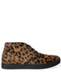 Dolce & Gabbana Brown Leopard Pony Hair Leather Sneakers Shoes Dolce & Gabbana