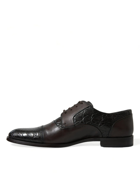 Dolce & Gabbana Brown Exotic Leather Formal Men Dress Shoes Dolce & Gabbana