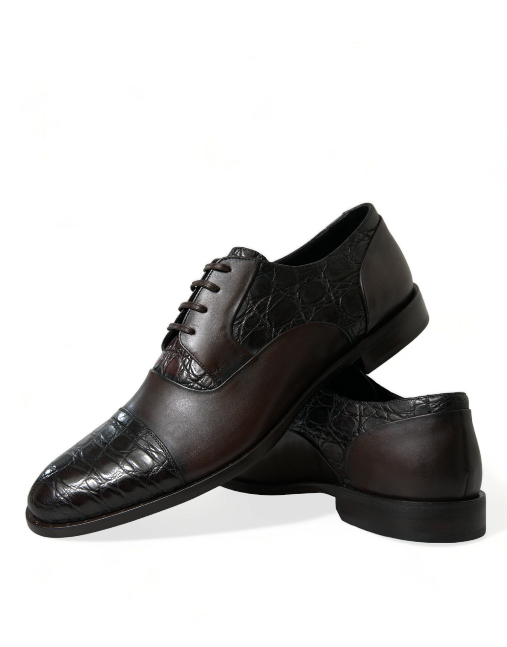 Dolce & Gabbana Brown Exotic Leather Formal Men Dress Shoes Dolce & Gabbana
