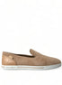 Dolce & Gabbana Beige Suede Caiman Men Loafers Slippers Shoes Dolce & Gabbana
