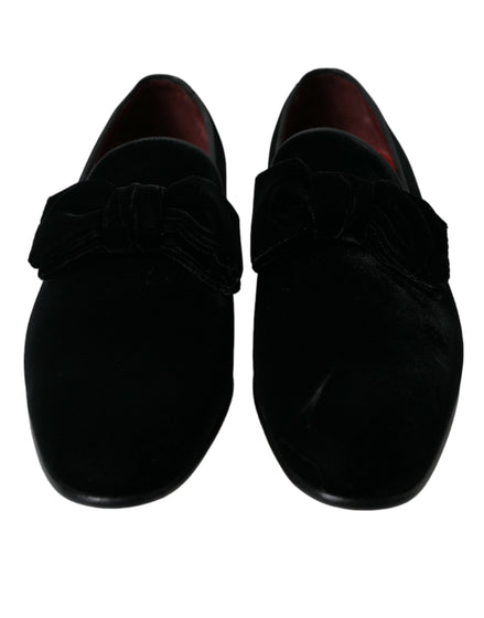 Dolce & Gabbana Black Velvet Loafers Formal Dress Shoes Dolce & Gabbana