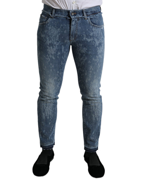 Dolce & Gabbana Blue Washed Skinny Cotton Stretch Denim Jeans Dolce & Gabbana