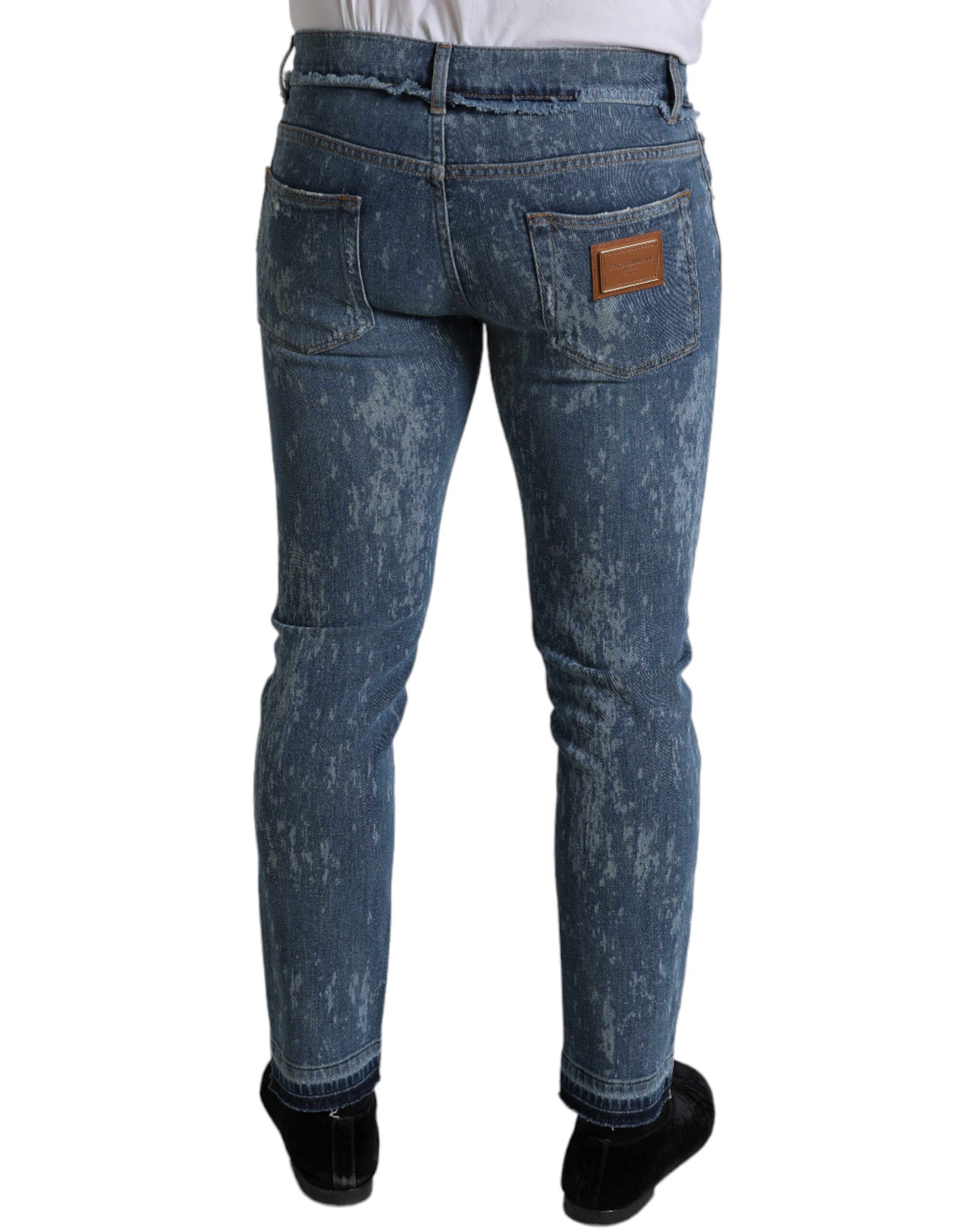 Dolce & Gabbana Blue Washed Skinny Cotton Stretch Denim Jeans Dolce & Gabbana