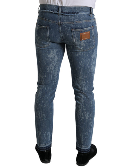 Dolce & Gabbana Blue Washed Skinny Cotton Stretch Denim Jeans Dolce & Gabbana