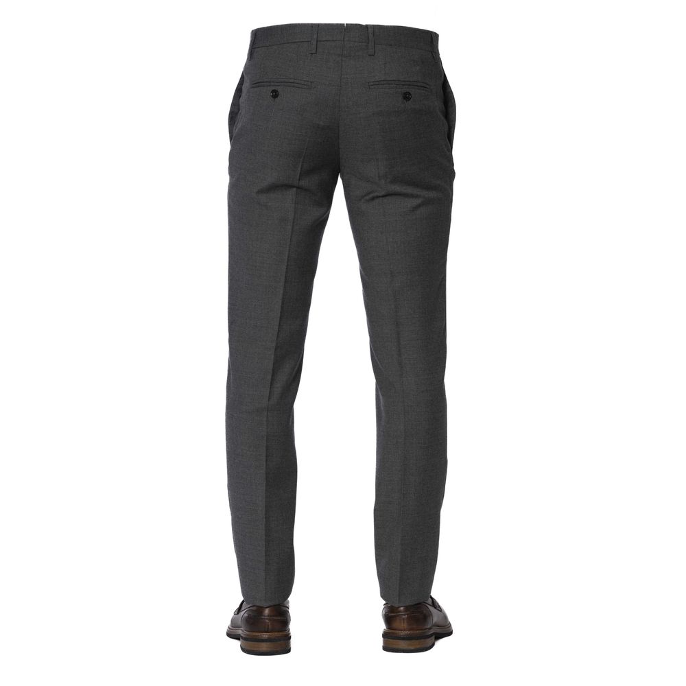 Trussardi Gray Wool Men Trouser Trussardi