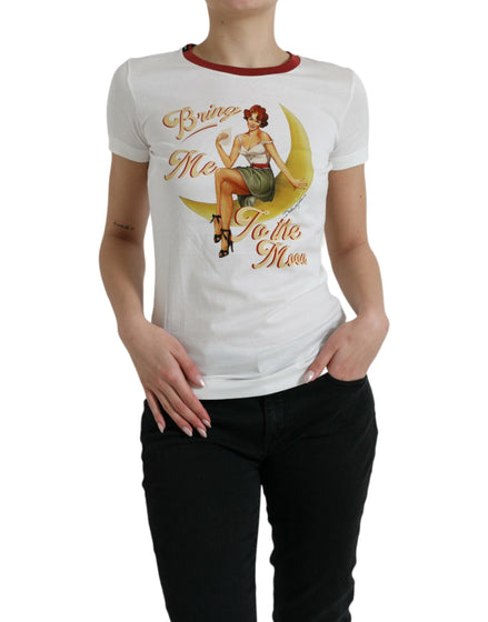 Dolce & Gabbana White Bring Me To The Moon T-shirt Top Dolce & Gabbana