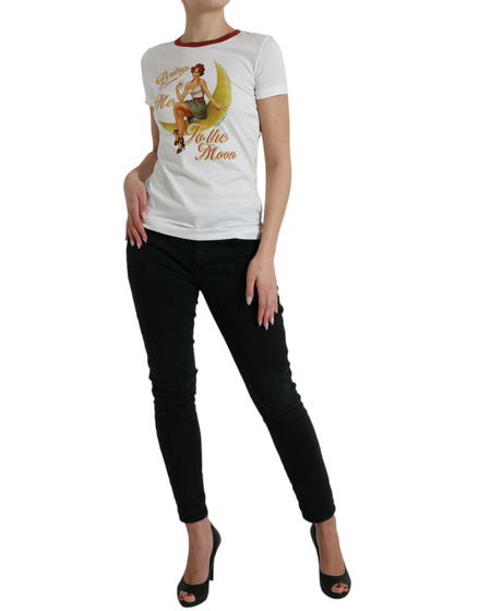 Dolce & Gabbana White Bring Me To The Moon T-shirt Top Dolce & Gabbana