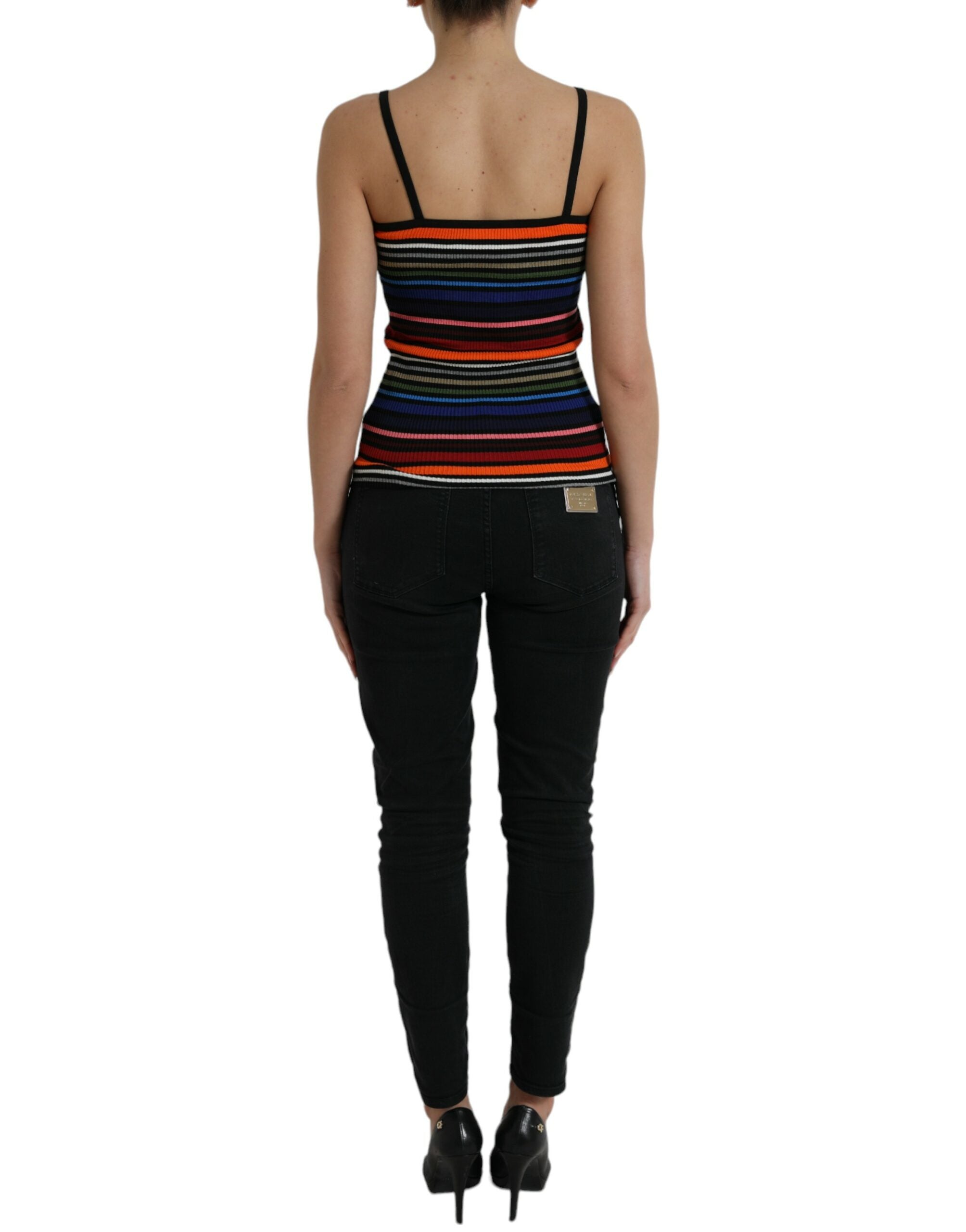 Dolce & Gabbana Multicolor Stripes Spaghetti Strap Tank Top Dolce & Gabbana