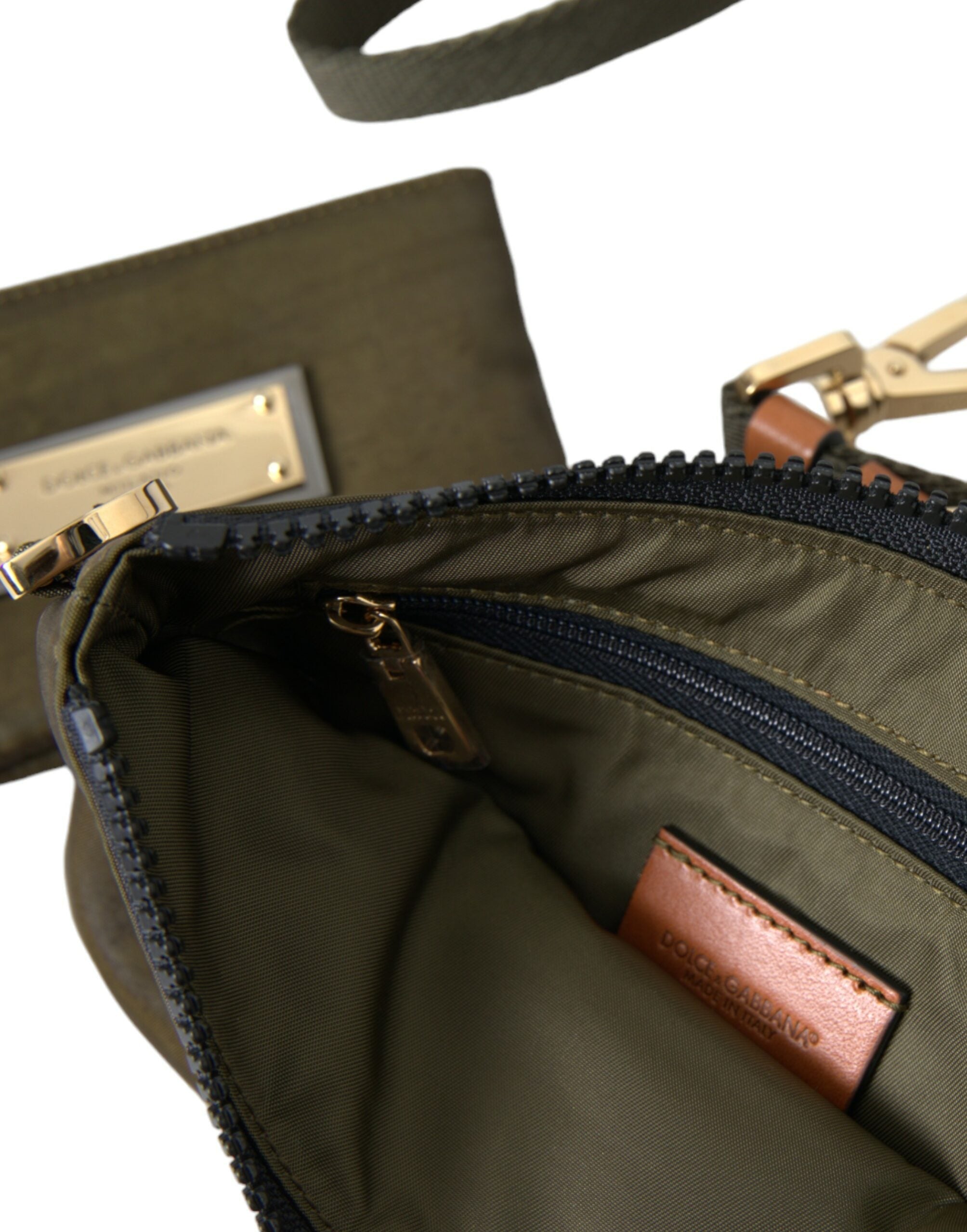 Dolce & Gabbana Dark Green Nylon Logo Multifunctional Kit 2 Pcs Set Bags Dolce & Gabbana