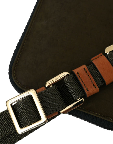 Dolce & Gabbana Dark Green Nylon Logo Multifunctional Kit 2 Pcs Set Bags Dolce & Gabbana