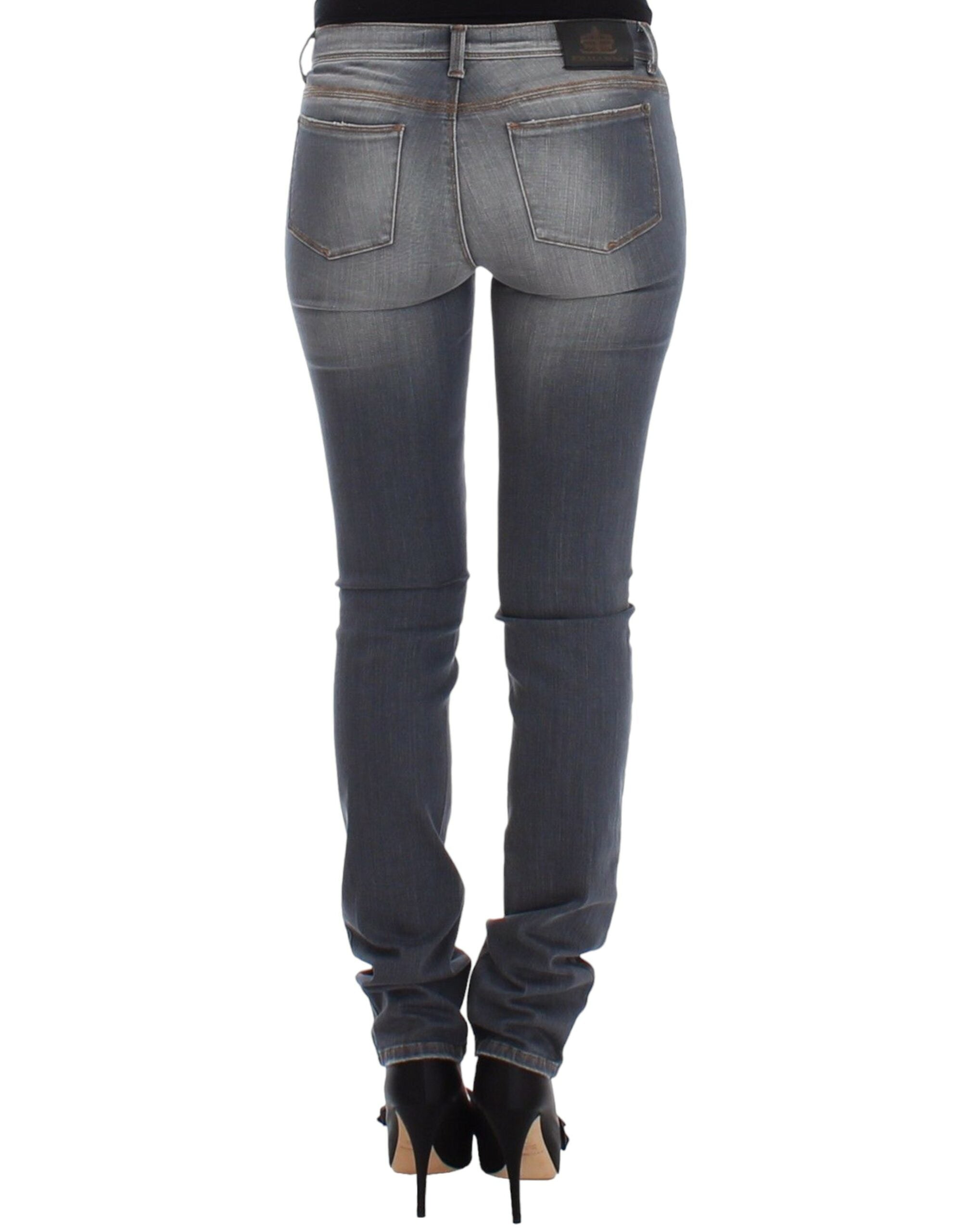 Ermanno Scervino Gray Slim Jeans Denim Pants Skinny Leg Stretch Ermanno Scervino
