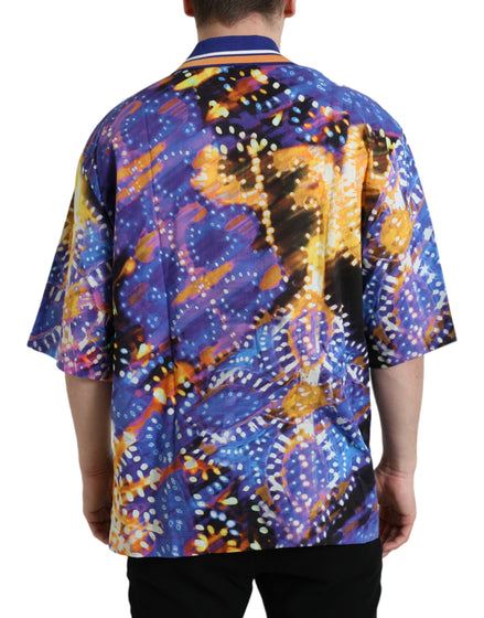 Dolce & Gabbana Multicolor Luminarie Print Cotton Casual Shirt Dolce & Gabbana