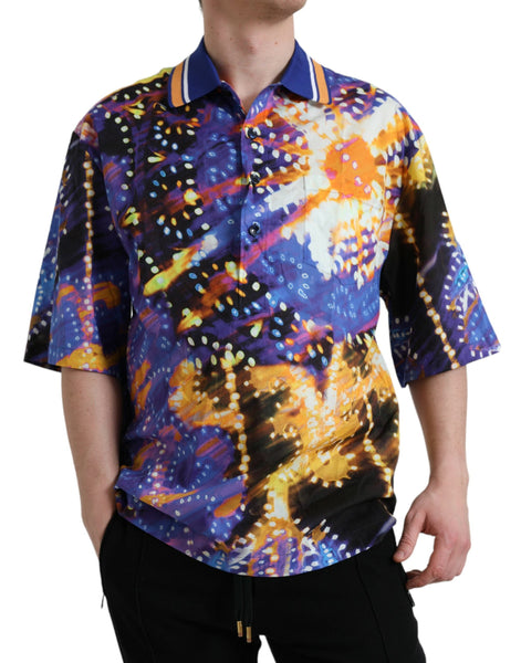 Dolce & Gabbana Multicolor Luminarie Print Cotton Casual Shirt Dolce & Gabbana