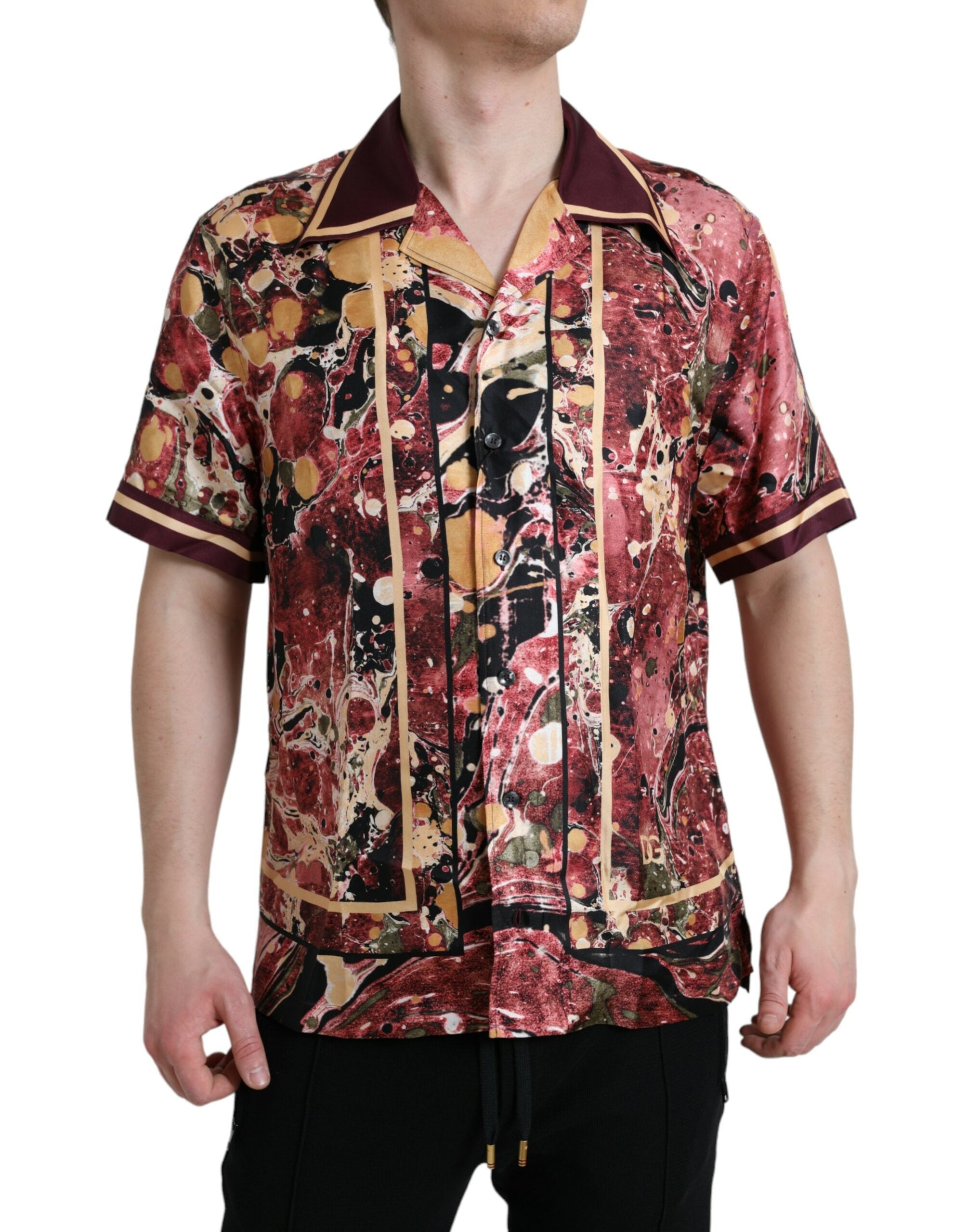 Dolce & Gabbana Multicolor Button Down Silk Shirt Dolce & Gabbana